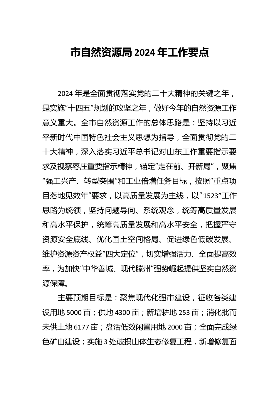 市自然资源局2024年工作要点.docx_第1页