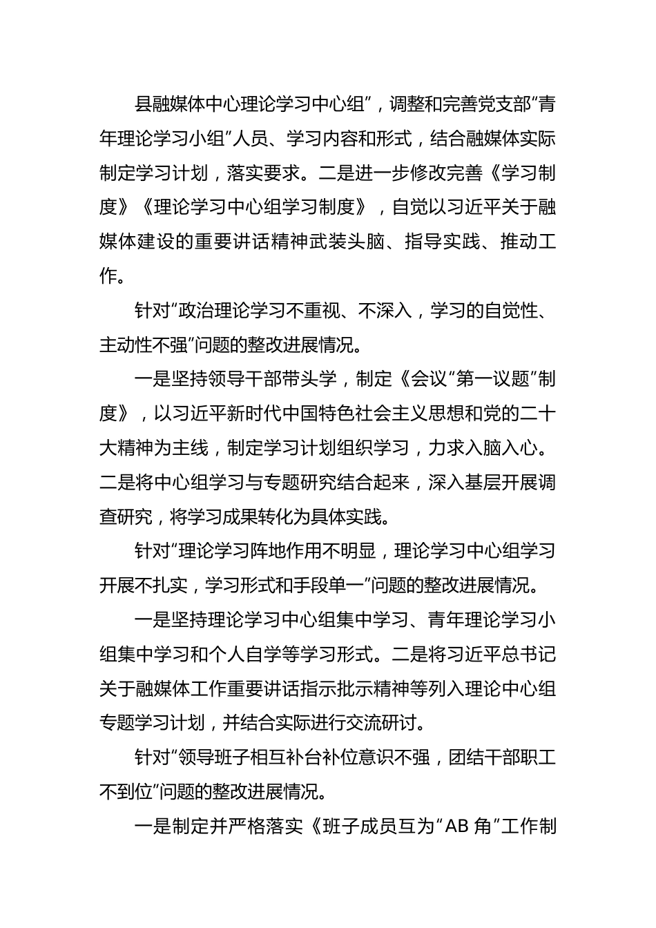 县融媒体中心2022年巡察整改进展情况报告.docx_第2页