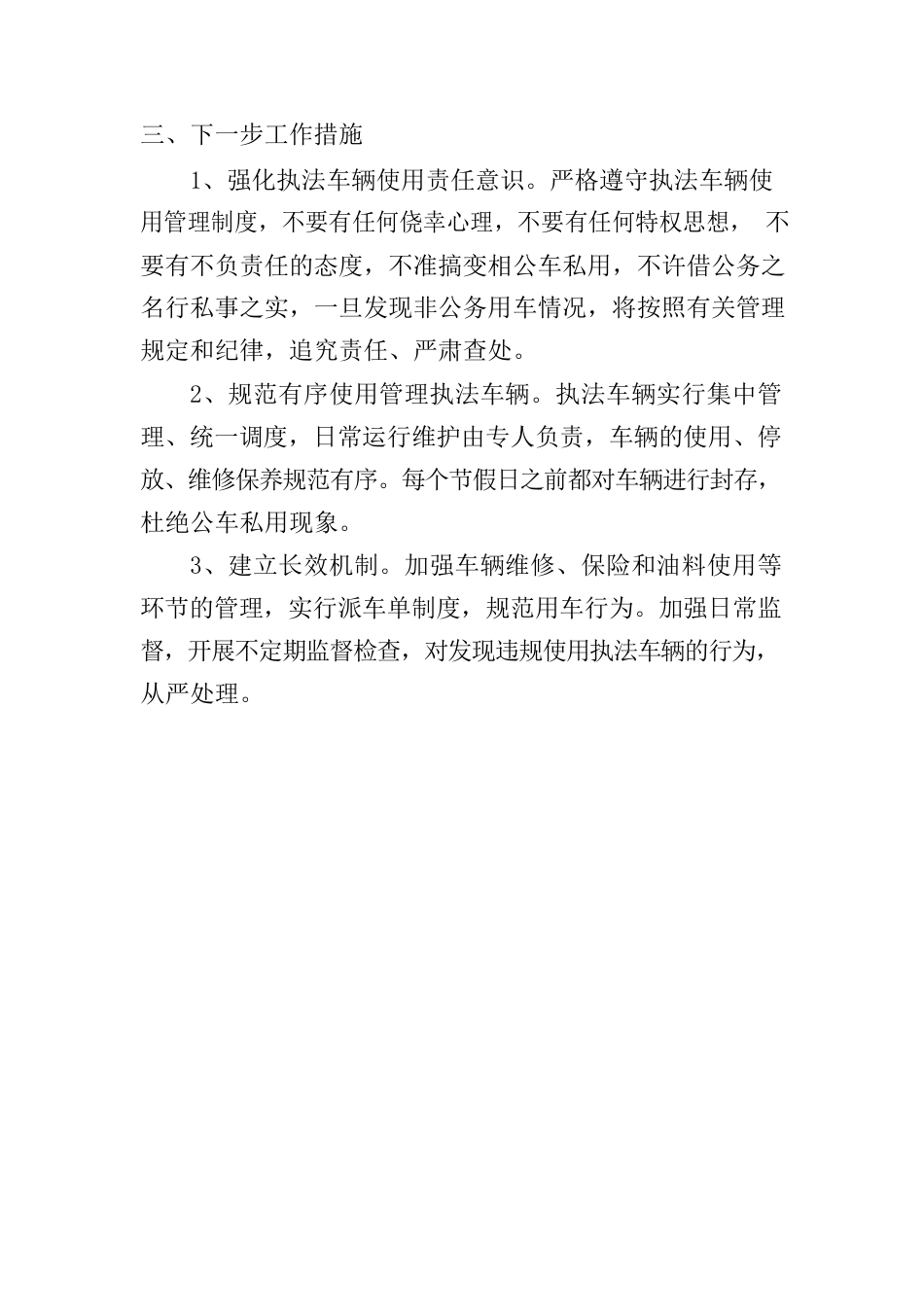 关于规范执法车辆自查情况的报告.docx_第2页