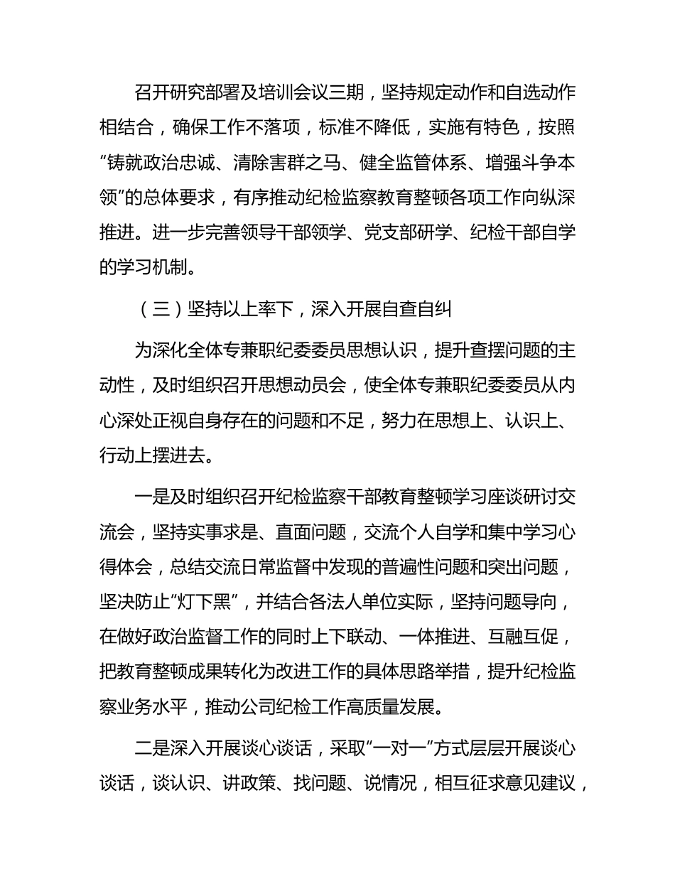 国企公司纪检监察干部教育整顿开展情况总结报告2000字.docx_第3页