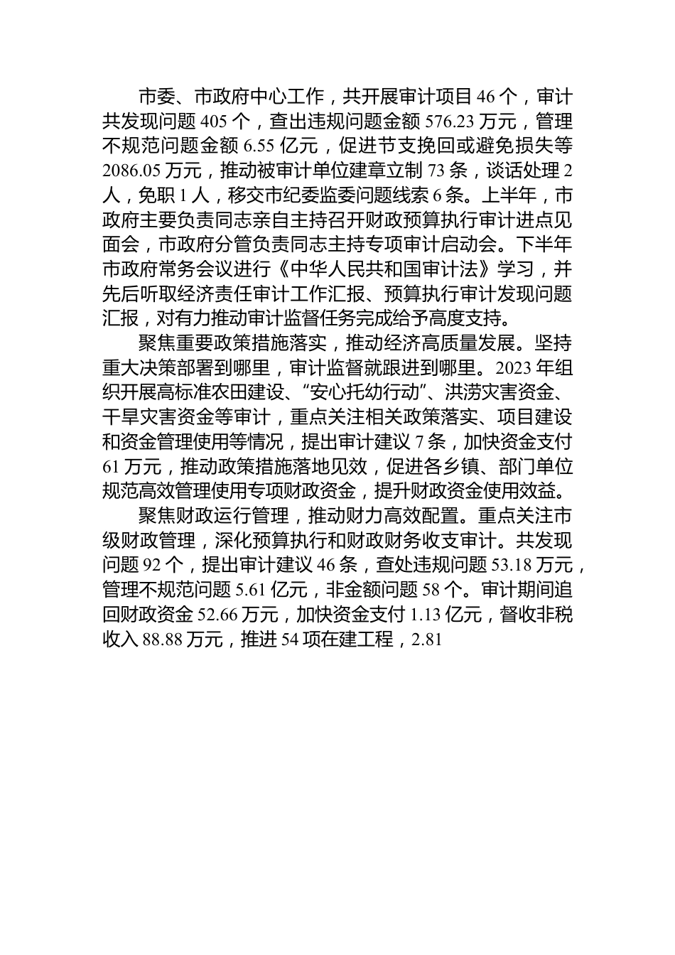 2023年度X市审计工作总结.docx_第3页