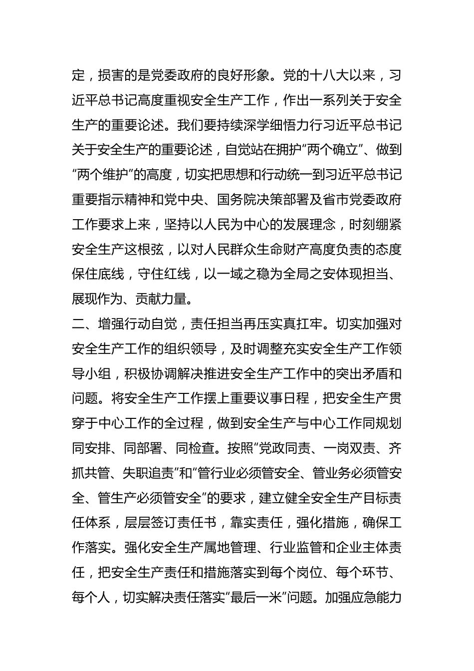 在2024年理论学习中心组专题学习总书记关于安全生产重要指示精神时的研讨交流发言.docx_第3页