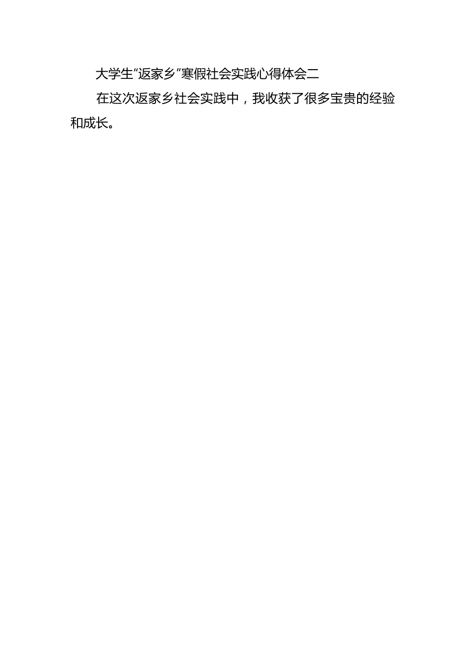 （5篇）大学生“返家乡”寒假社会实践心得体会.docx_第2页