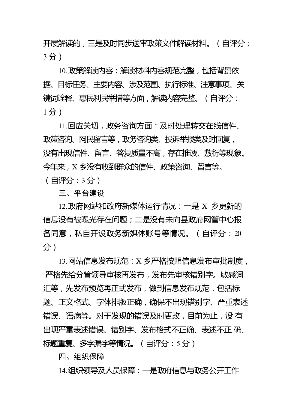 乡2022年度政务公开自检自查报告.docx_第3页