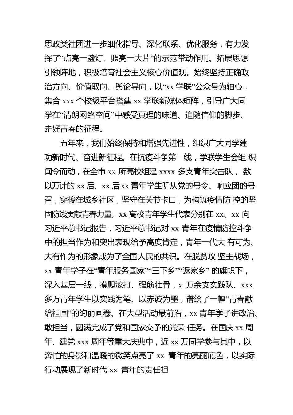 在全市学生联合会代表大会上的工作报告.docx_第3页