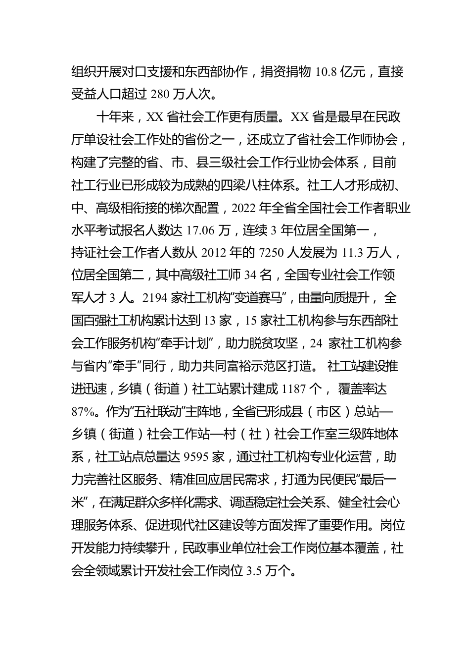 XX慈善事业、社会工作、志愿服务发展综述.docx_第2页