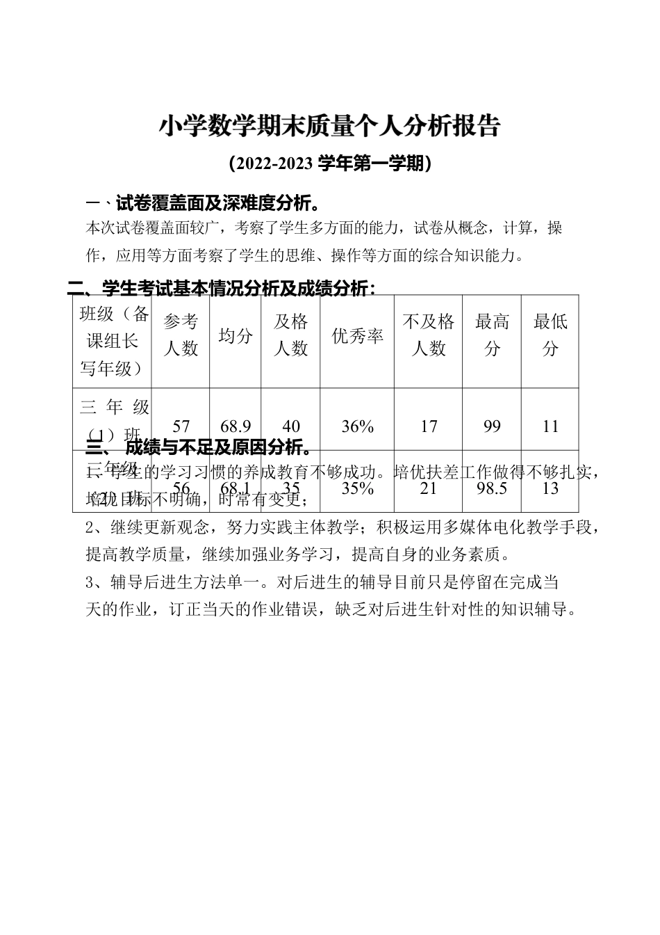 小学数学组期末质量分析报告.docx_第1页