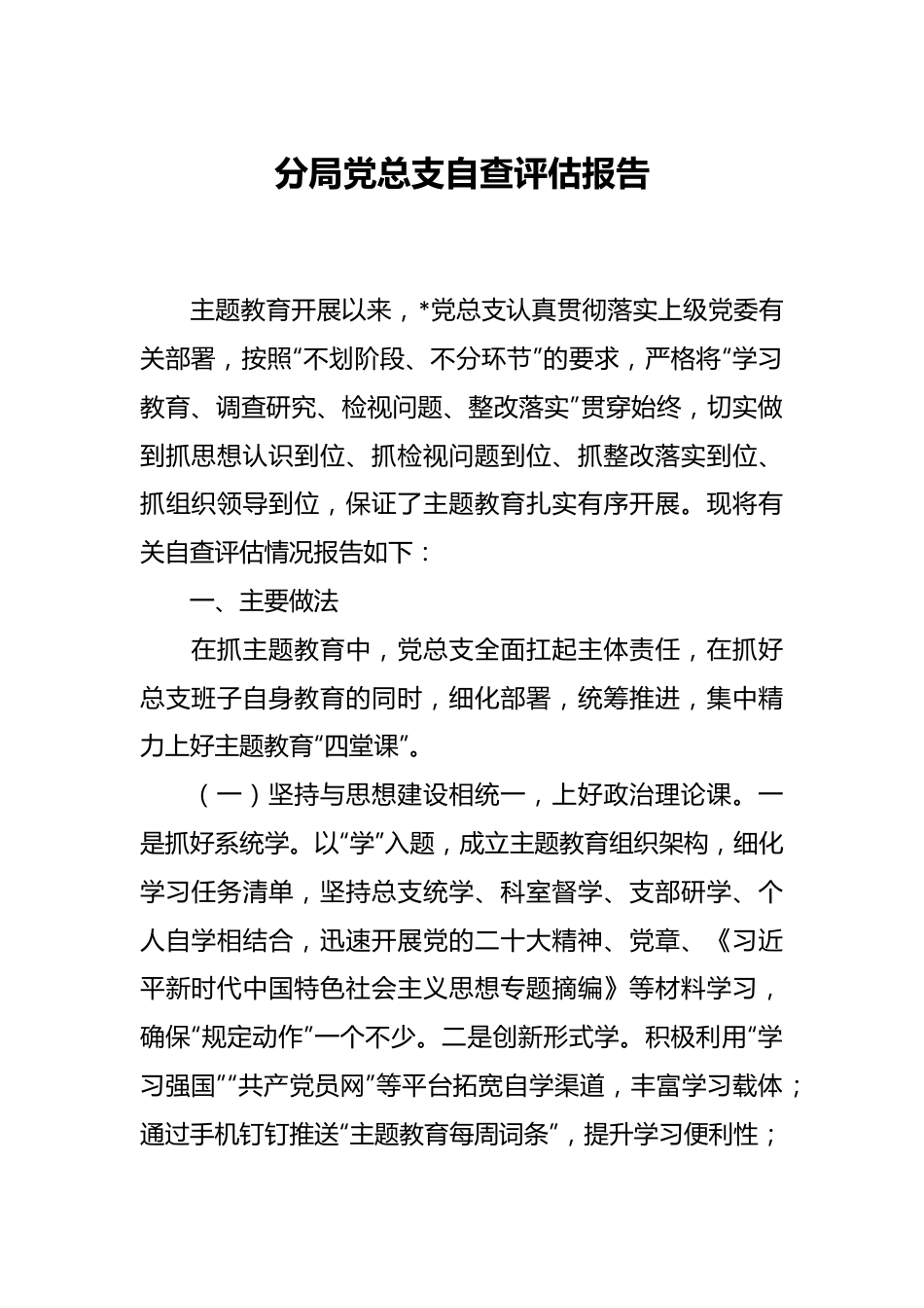 分局党总支自查评估报告.docx_第1页