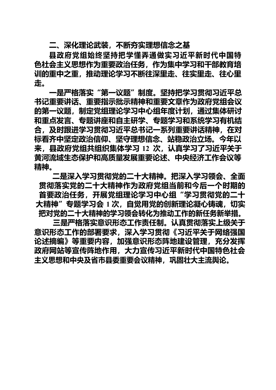 政府党组2022年度履行全面从严治党责任情况报告.docx_第2页