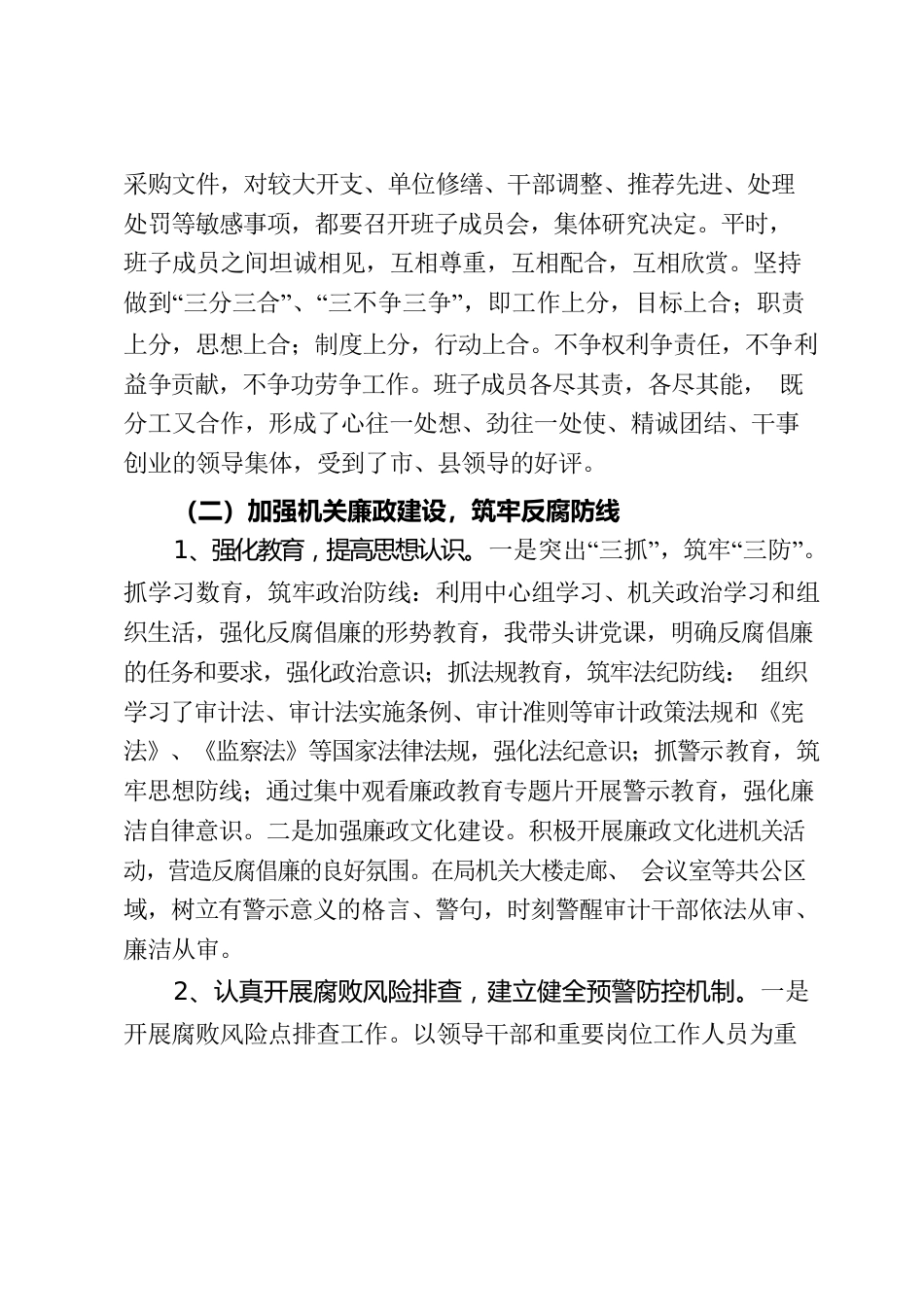 审计局2022年上半年落实全面从严治党主体责任工作报告.docx_第2页