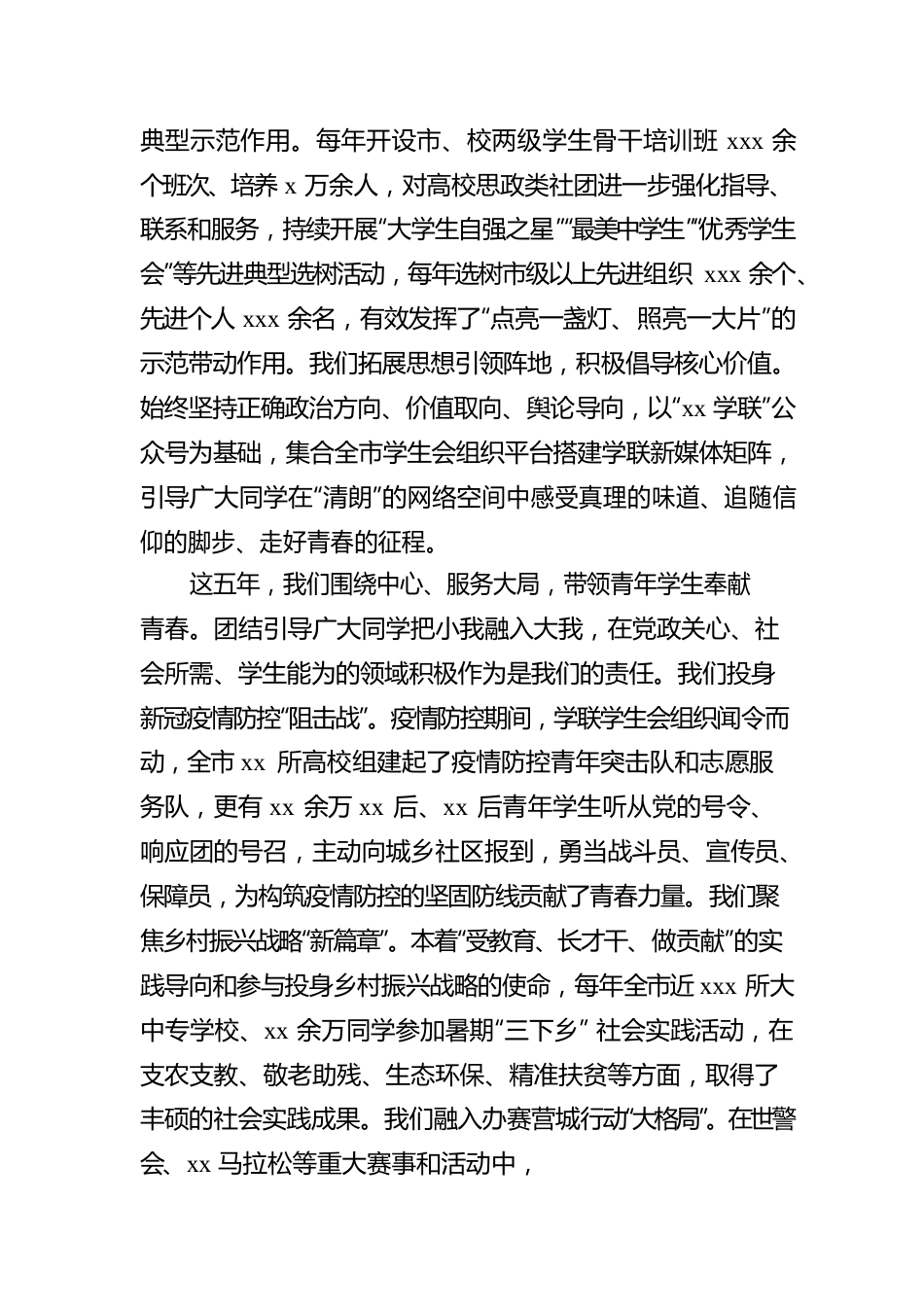 在全市学生联合会代表大会上的报告.docx_第3页