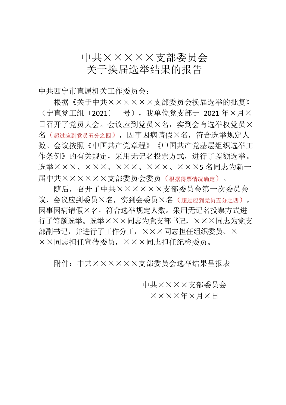 换届选举结果的报告.docx_第1页