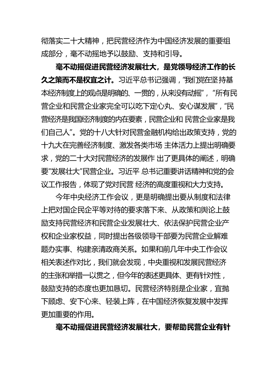 论贯彻落实中央经济工作会议精神：毫不动摇促进民营经济发展壮大（20221227）.docx_第2页