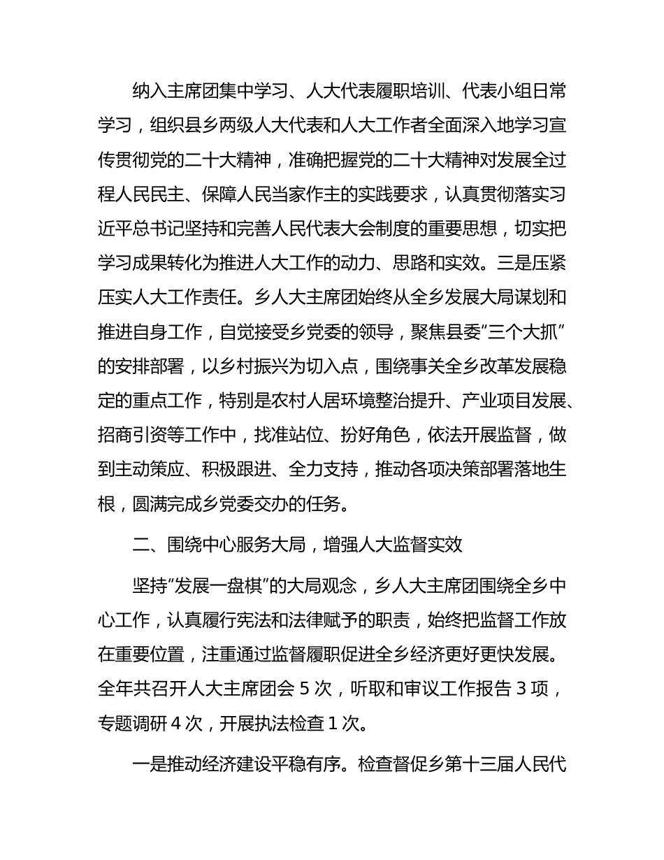 乡镇人大主席团工作总结.docx_第2页