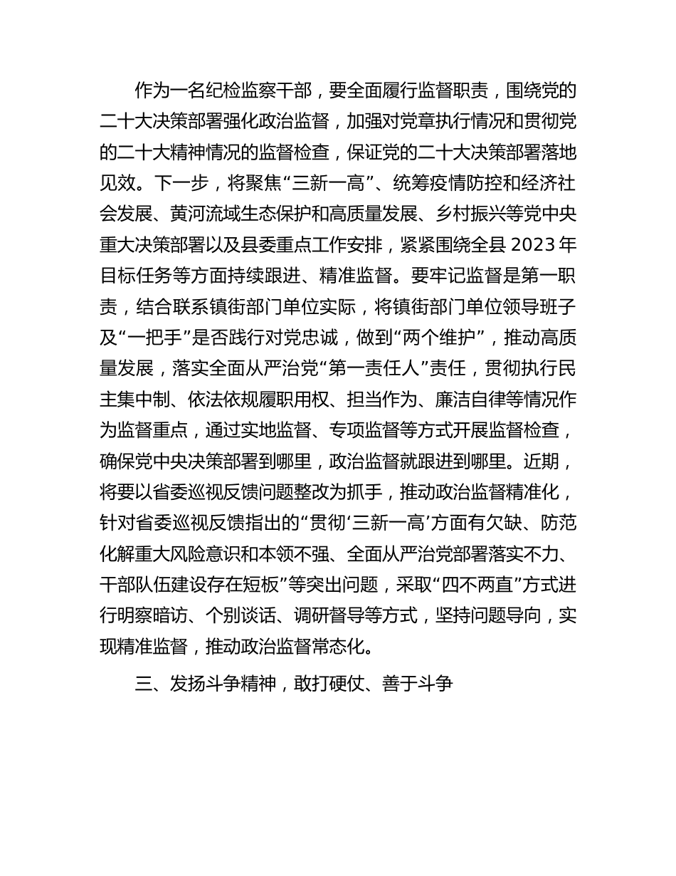 在纪检监察干部队伍教育整顿研讨会上的发言提纲.docx_第3页