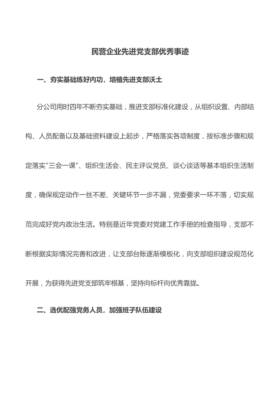 民营企业先进党支部优秀事迹.docx_第1页