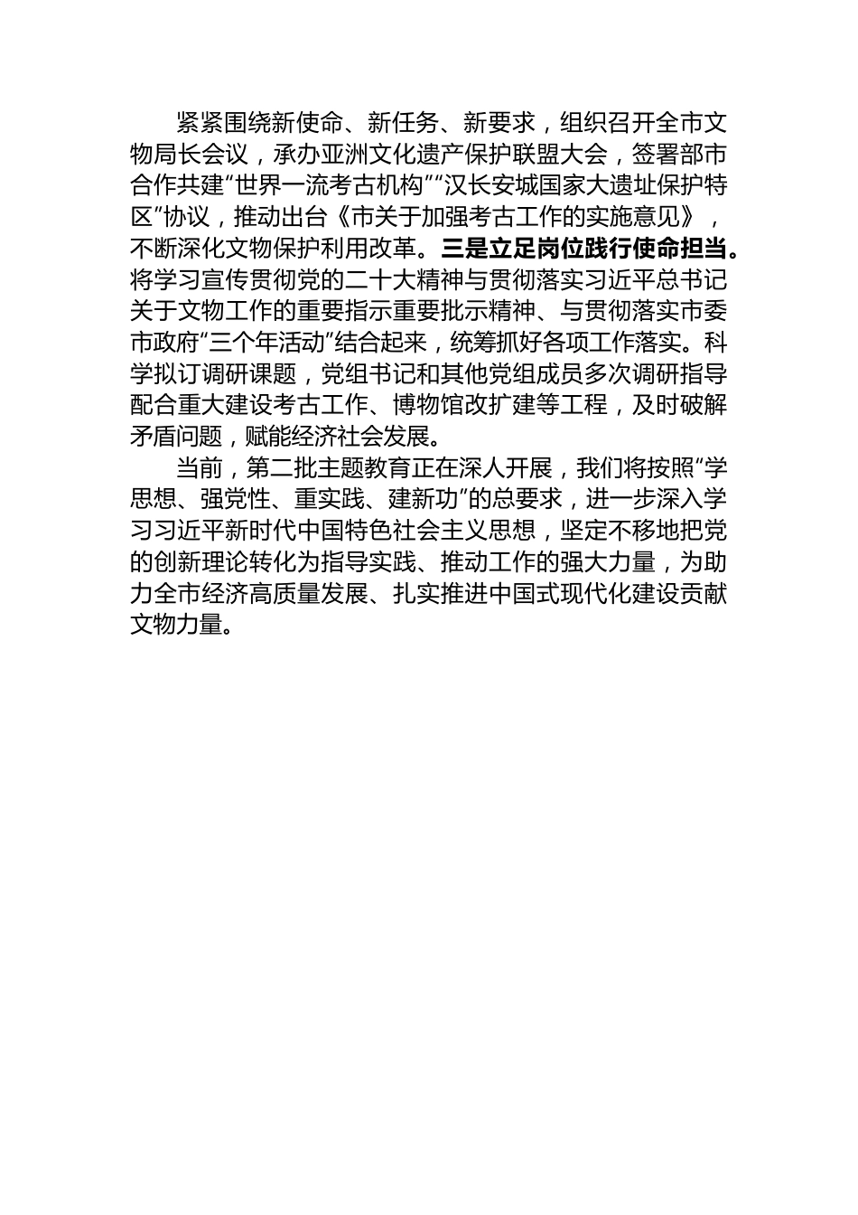 市文物局在第二批主题教育推进会上的汇报发言.docx_第3页