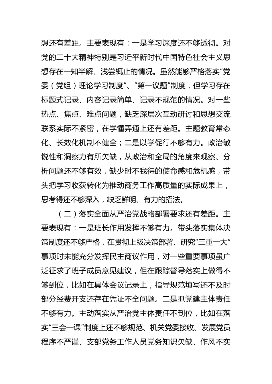 巡视整改专题民主生活会班子对照检查材料.docx_第3页