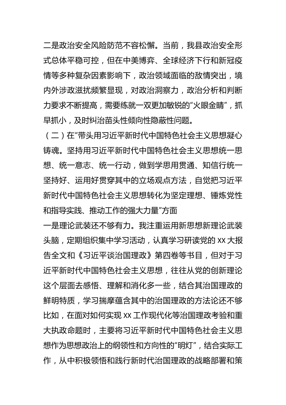 202X年度民主生活会个人对照检查材料.docx_第3页