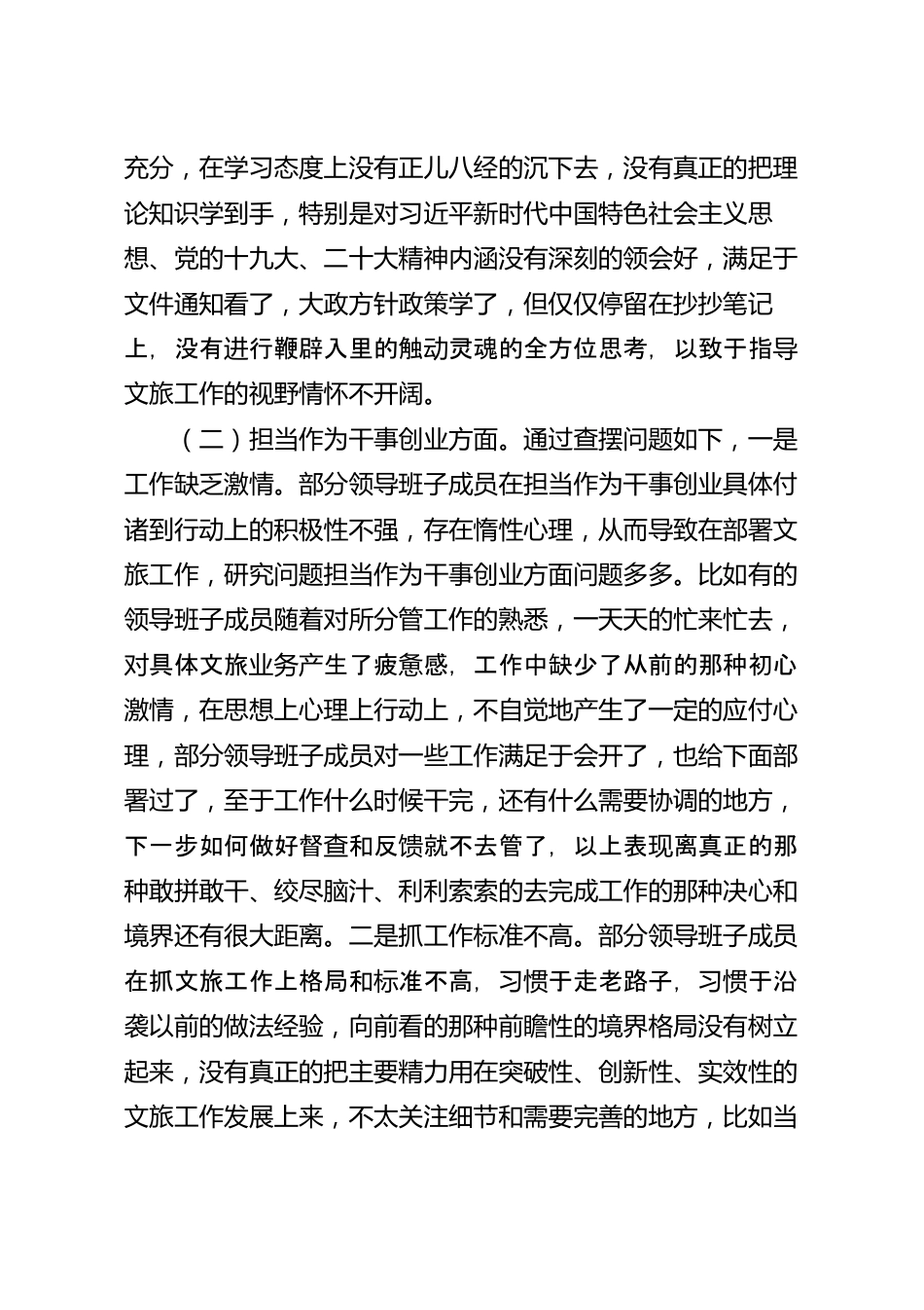 文化和旅游局领导班子党性检视剖析材料.docx_第3页