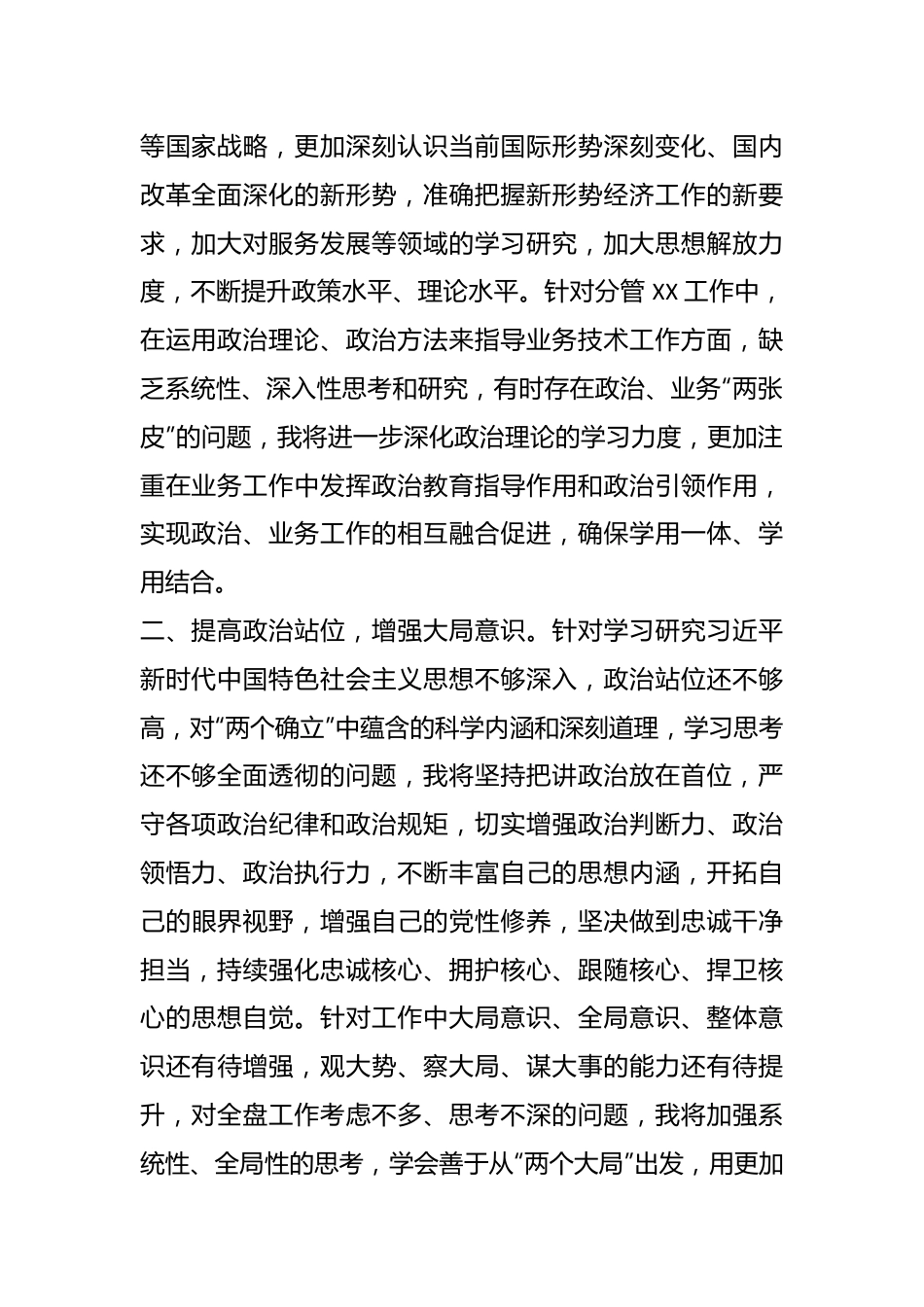 202X年度某副局长民主生活会个人整改措施.docx_第3页