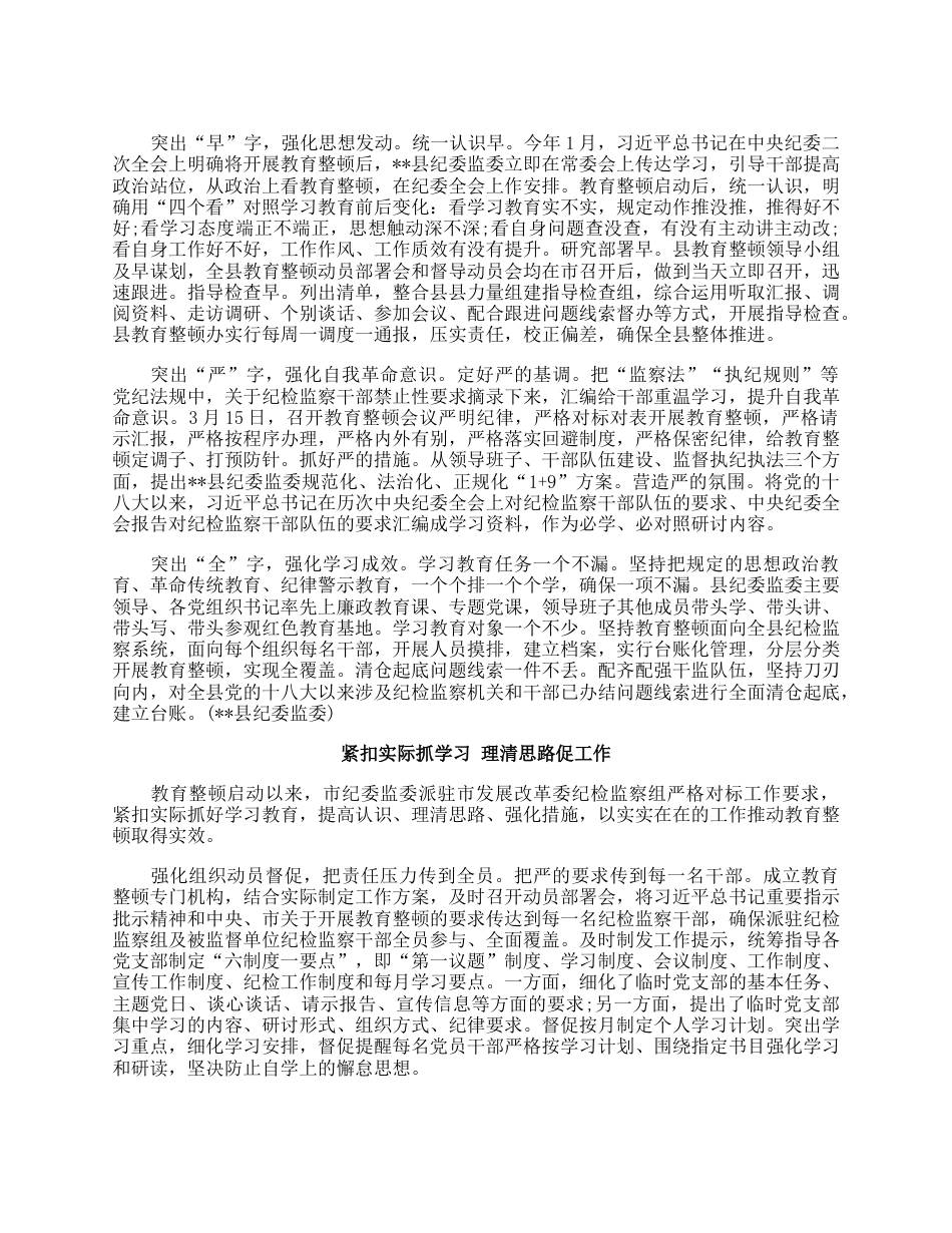 纪检监察干部队伍教育整顿工作推进会发言汇编（10篇）.docx_第3页