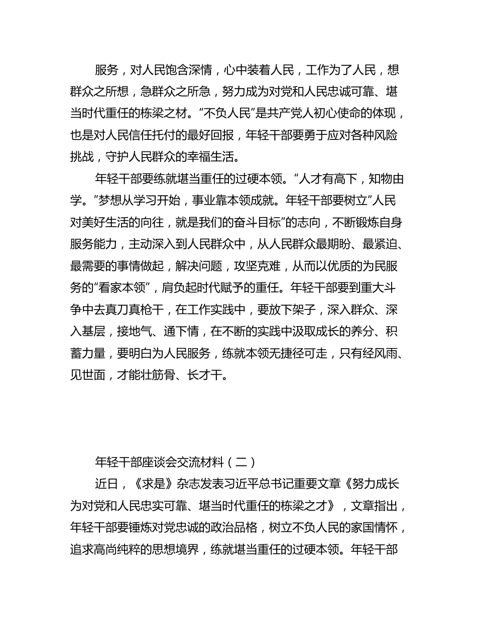 年轻干部座谈会交流材料2篇.docx_第2页