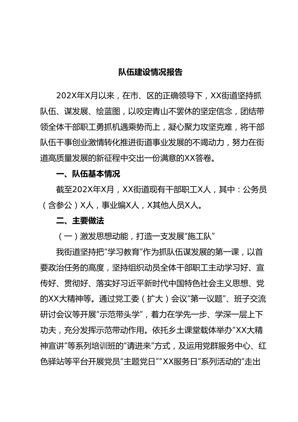 队伍建设情况报告.docx_第1页