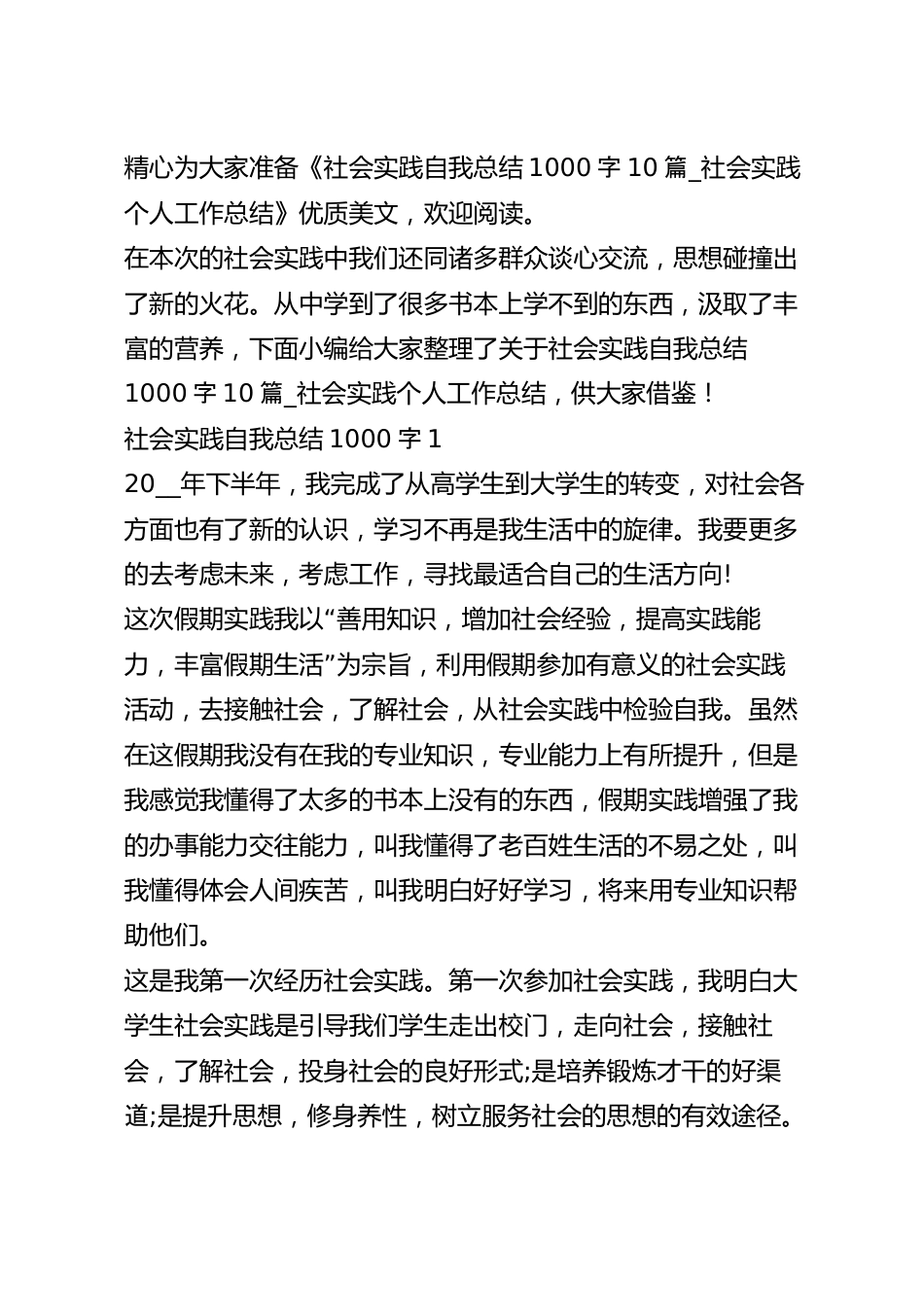 社会实践自我总结1000字10篇_社会实践个人工作总结.docx_第2页