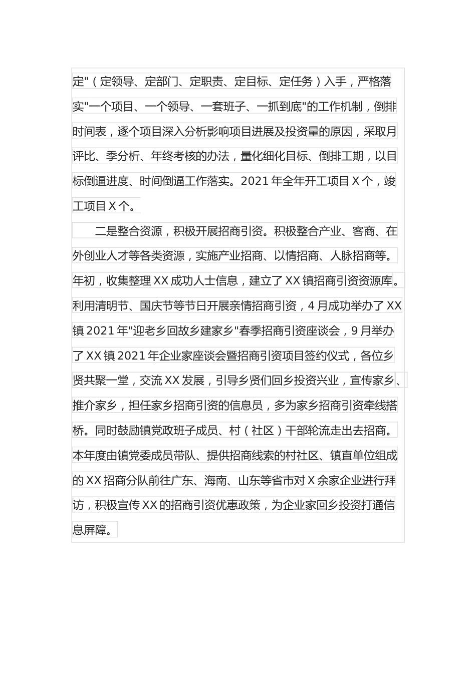 某镇2021年招商引资工作自查报告.docx_第3页