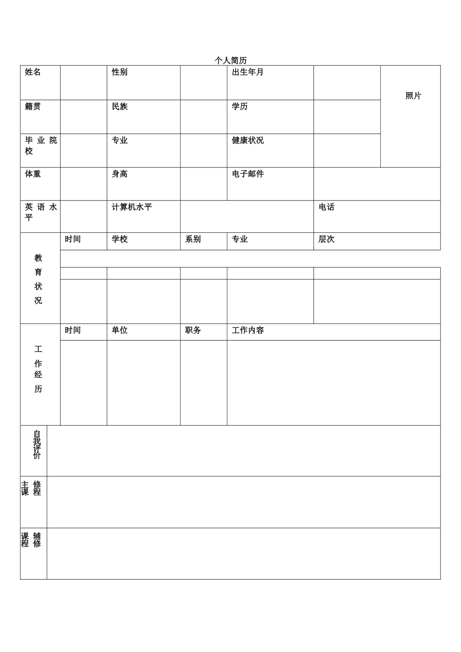 公务员标准个人简历模板(最新).docx_第3页