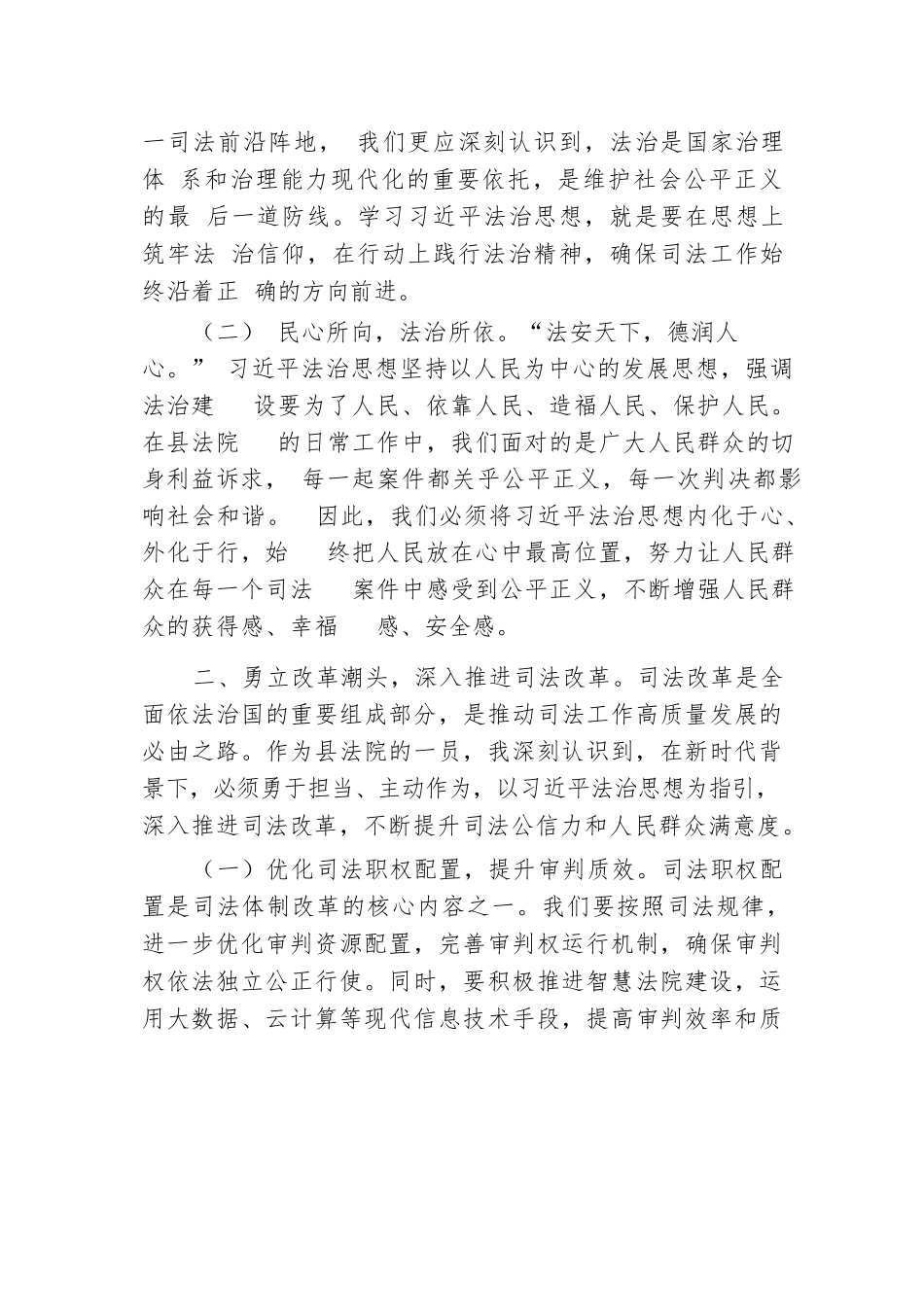 县法院工作人员学习习近平法治思想感悟.docx.docx_第2页