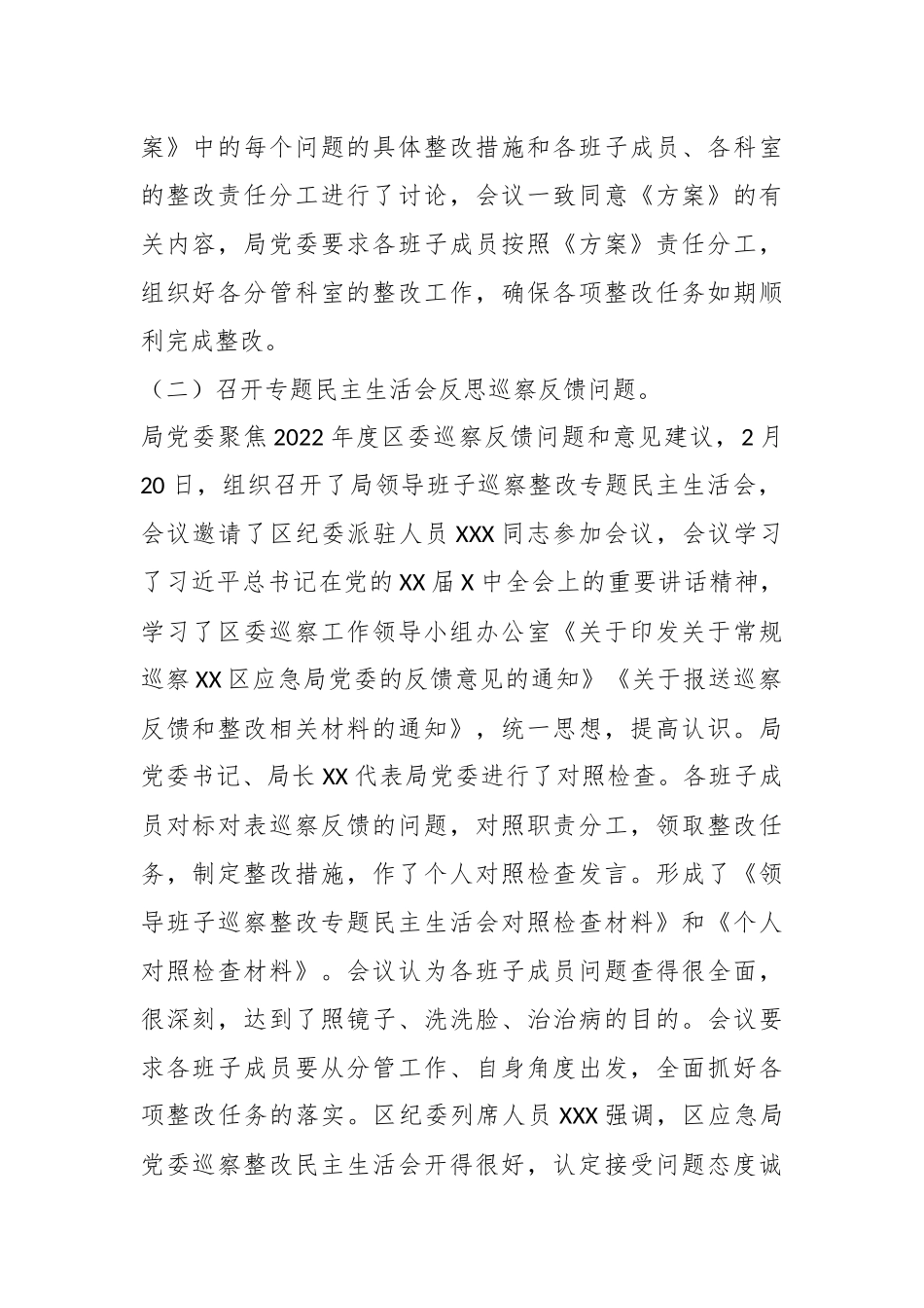 某区应急管理局党委关于巡察集中整改进展情况的报告.docx_第3页