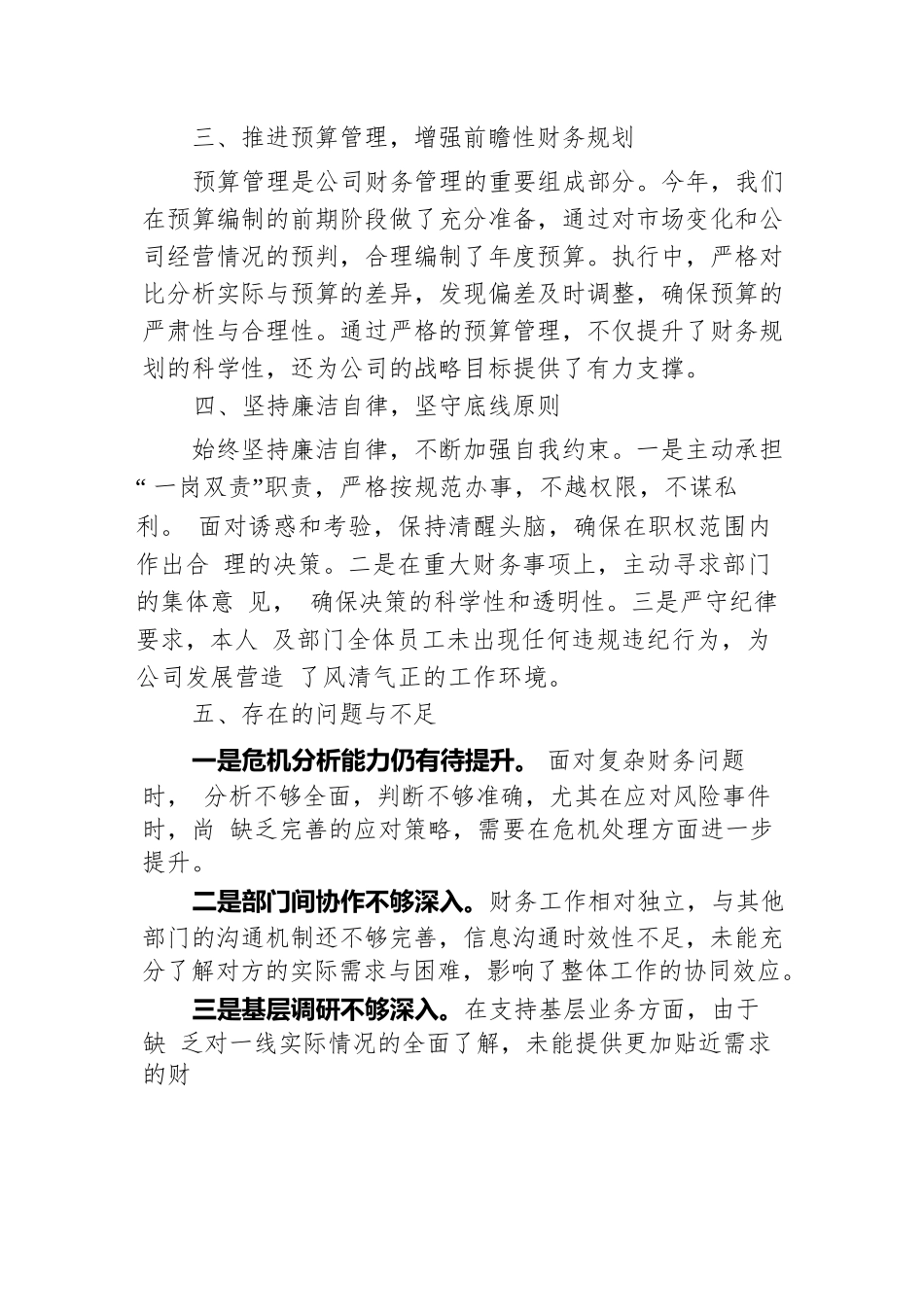 2024财务部门年度述职述廉报告.docx.docx_第3页