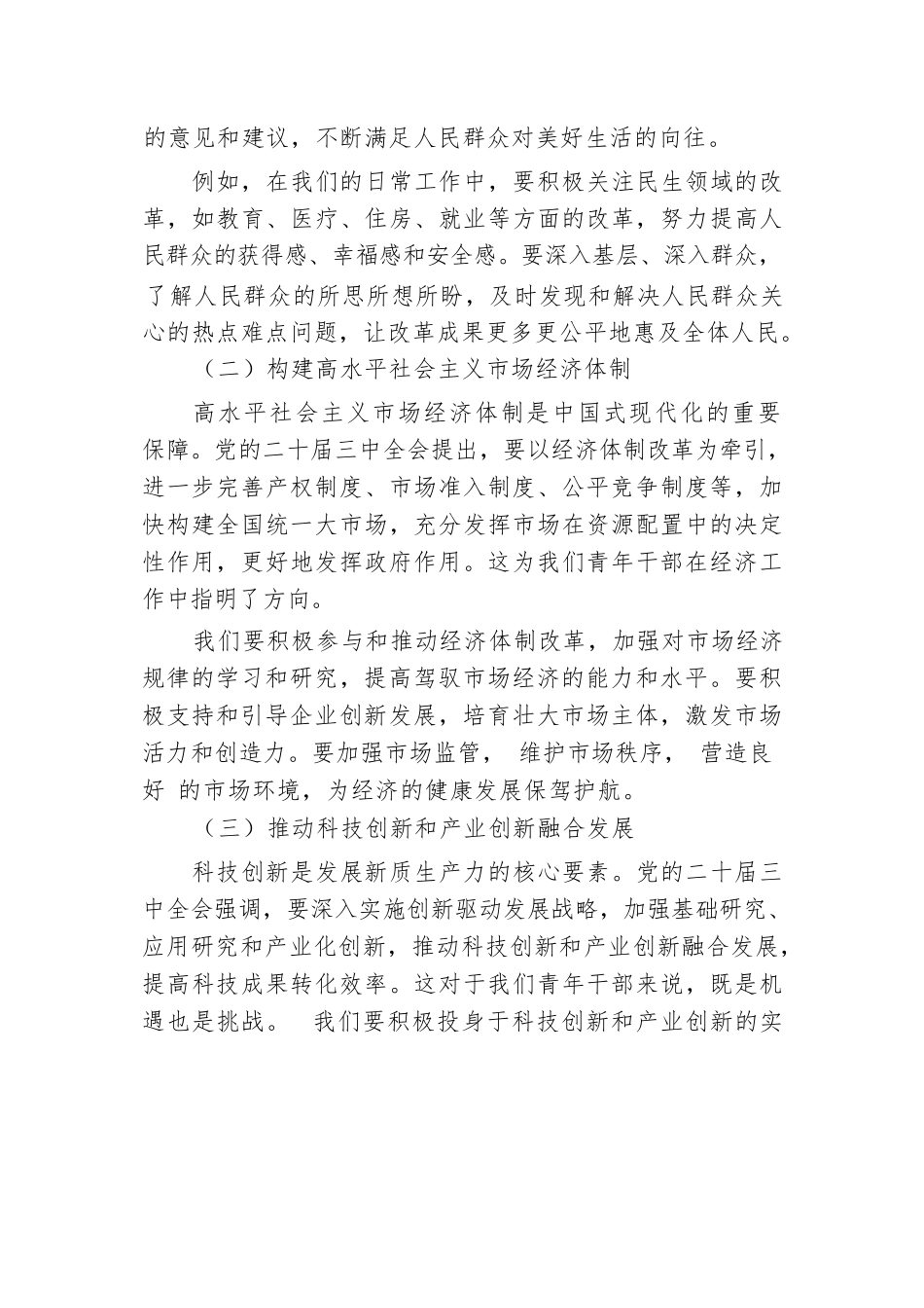 青年干部在学习党的二十届三中全会座谈会上的发言.docx.docx_第3页