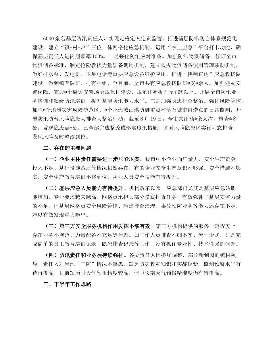 市应急管理局2023年上半年工作总结和下半年工作思路.docx_第3页