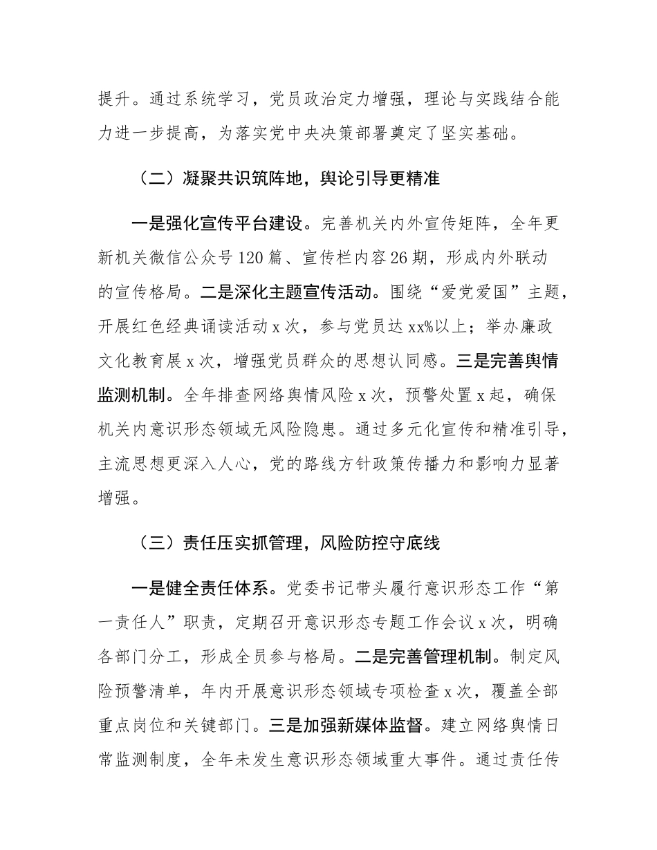 2024年度机关党委意识形态工作总结.docx_第2页