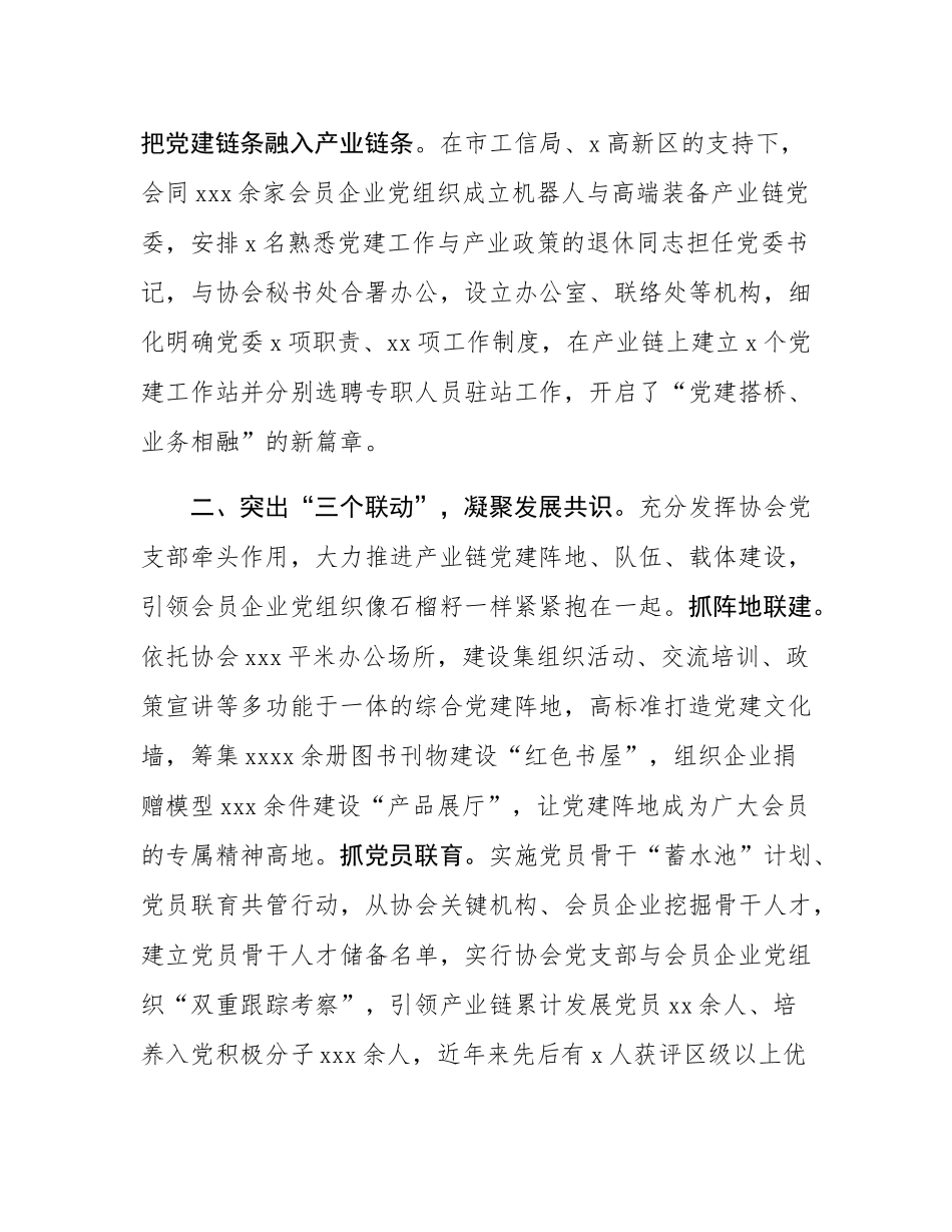 党支部书记在全市行业协会商会党的建设工作会议上的发言.docx_第2页