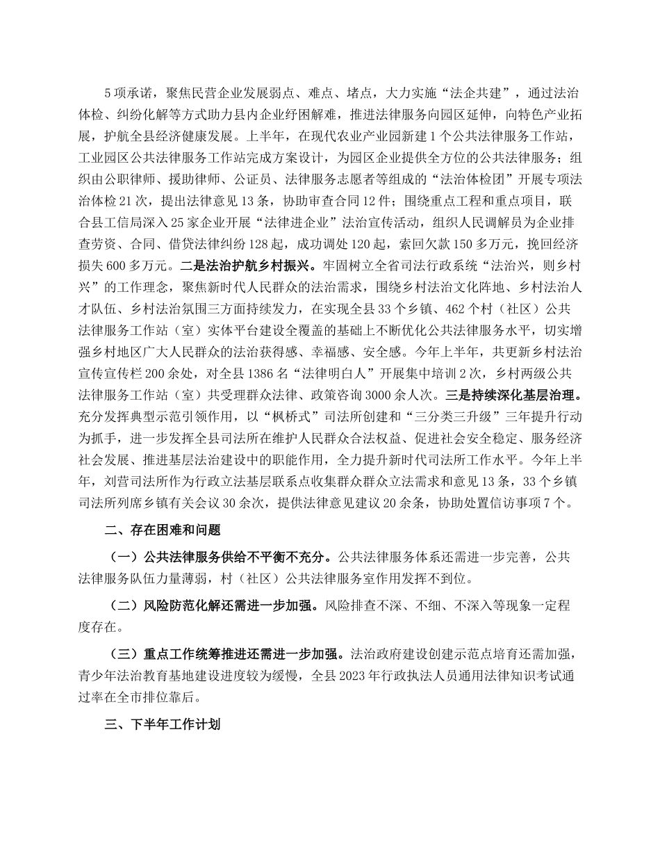 司法局2023年上半年工作总结和下半年工作计划.docx_第3页