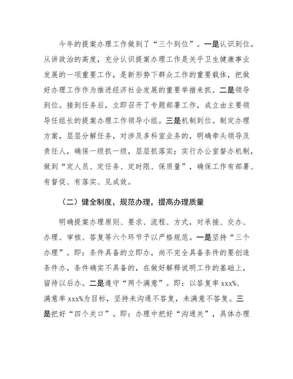 市卫生健康委员会2024年市政协提案办理工作总结.docx_第2页