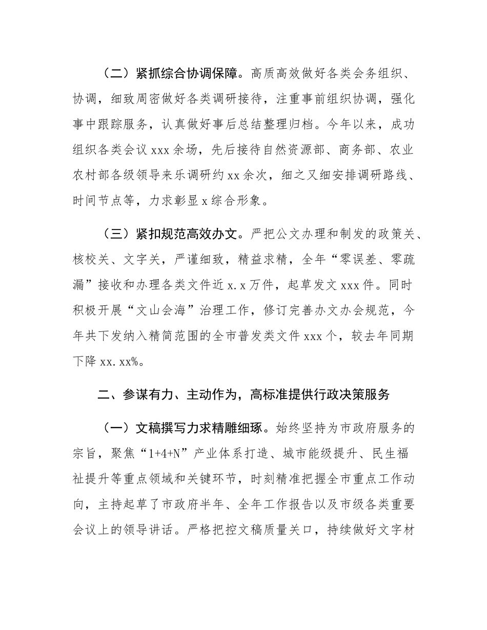 2024年度市人民政府办公室工作总结.docx_第2页