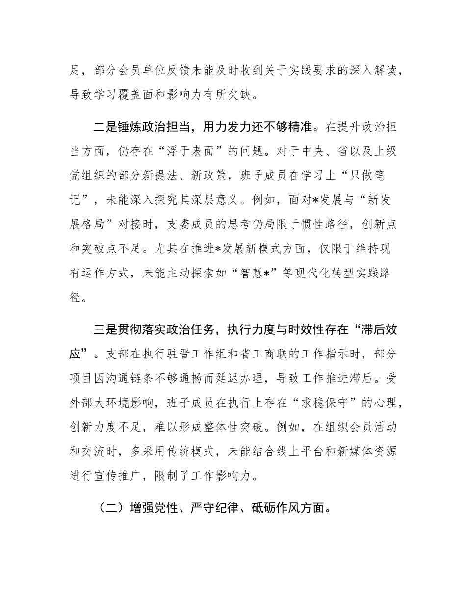 2024年组织SH会支部班子对照检查材料.docx_第2页