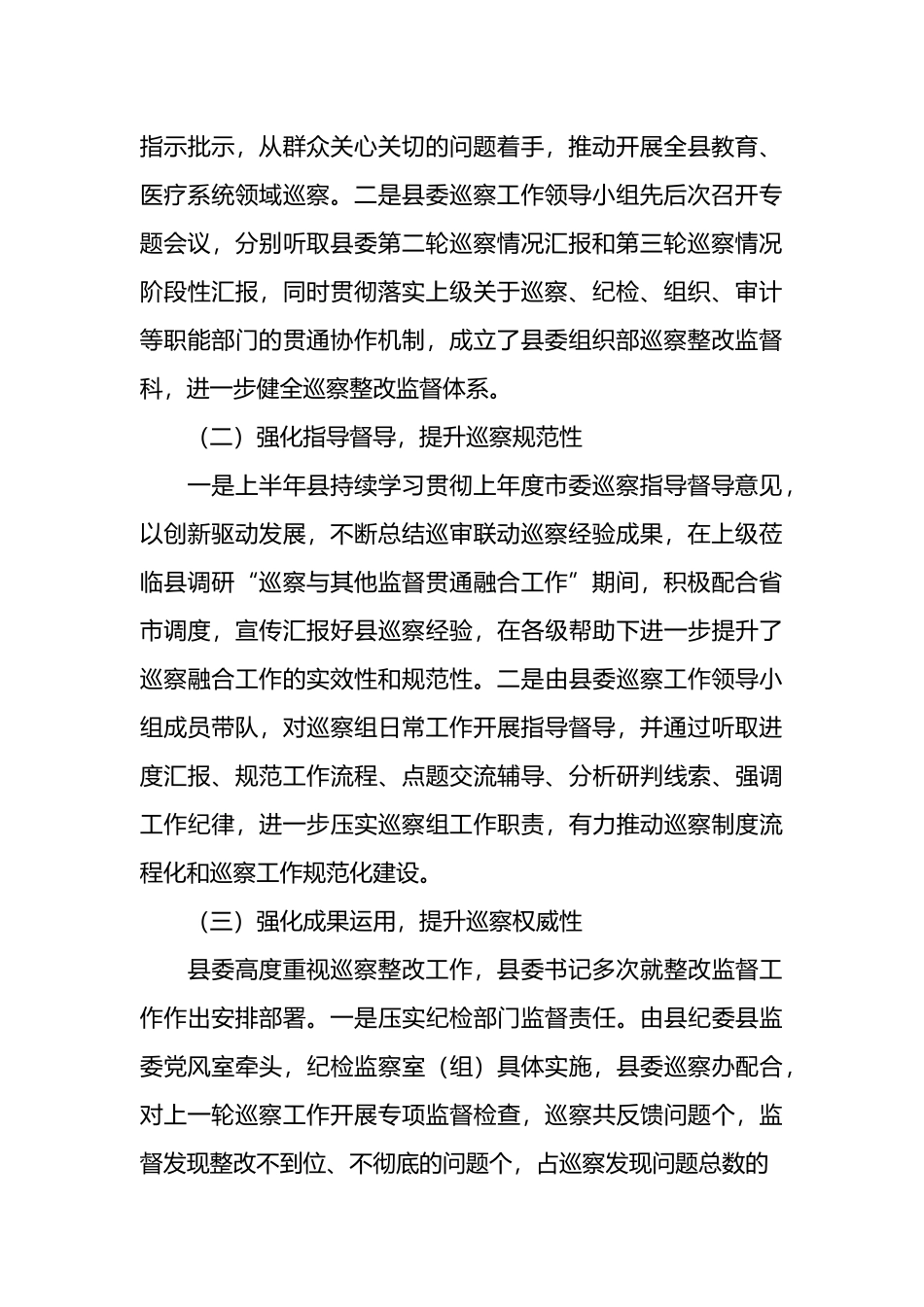 2023年度巡察巡视上半年工作总结.docx_第3页