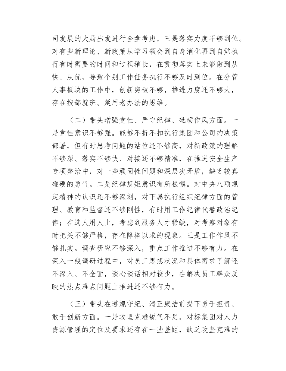 2024年度民主SH会个人对照检查材料8.docx_第2页