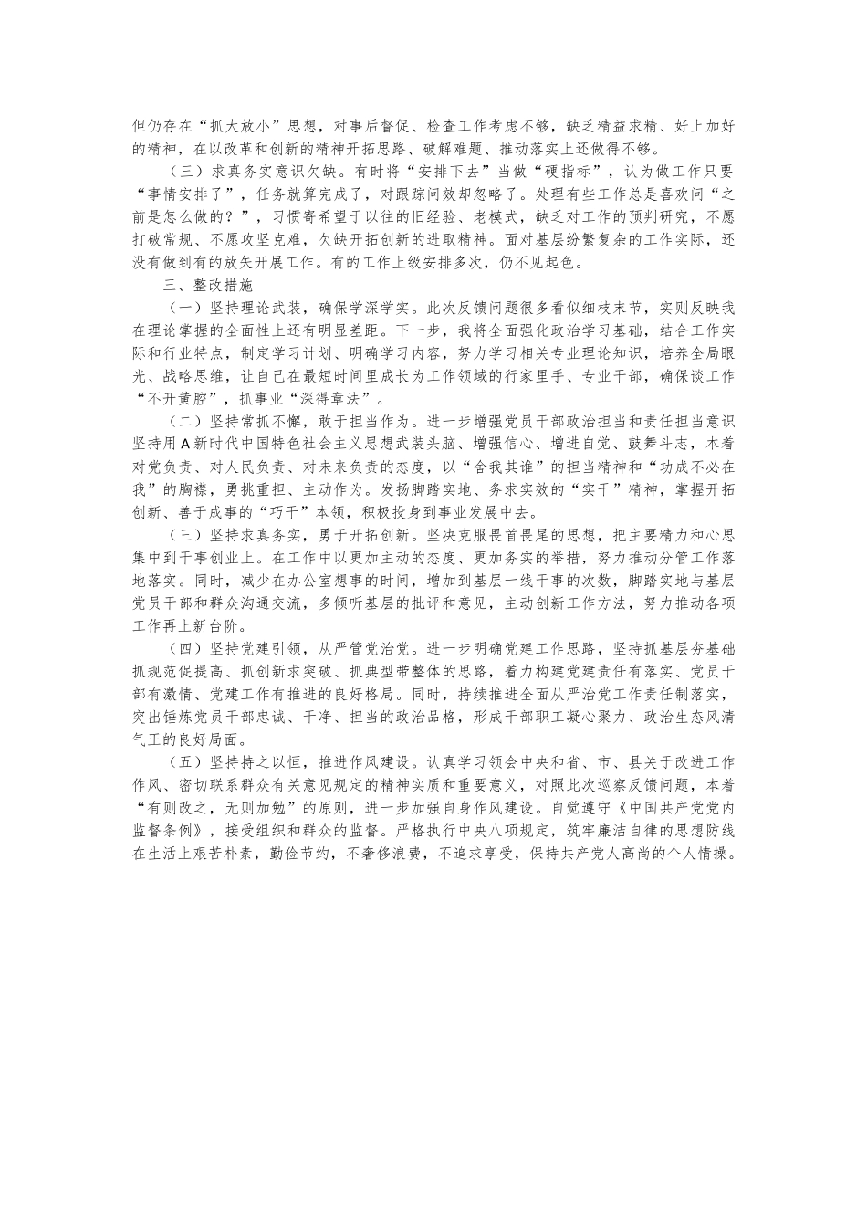 巡察整改专题民主生活会个人对照检查（乡镇）.docx_第2页