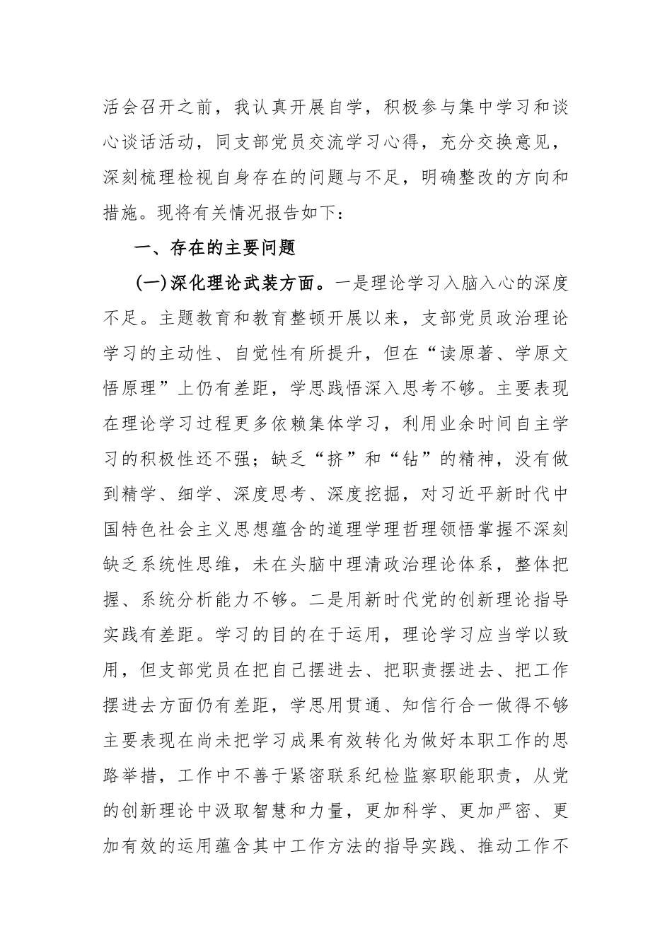 纪检监察干部、市纪委书记2024年围绕“筑牢对党忠诚、深化理论武装、锤炼过硬作风”等五个方面教育整顿专题生活会对照检查材料【3篇】供参考.docx_第3页