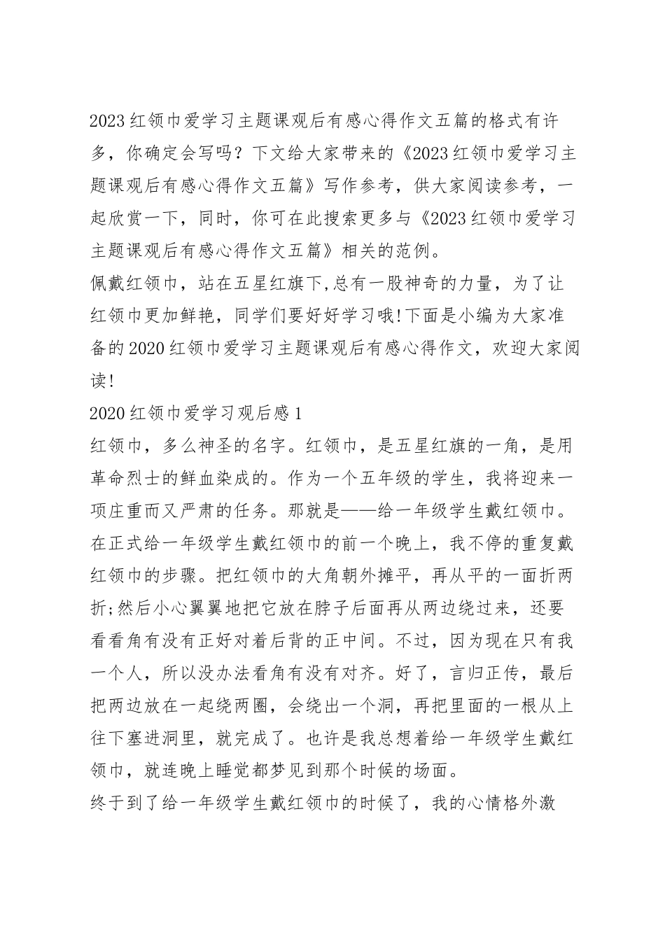 2023红领巾爱学习主题课观后有感心得作文五篇.docx_第2页