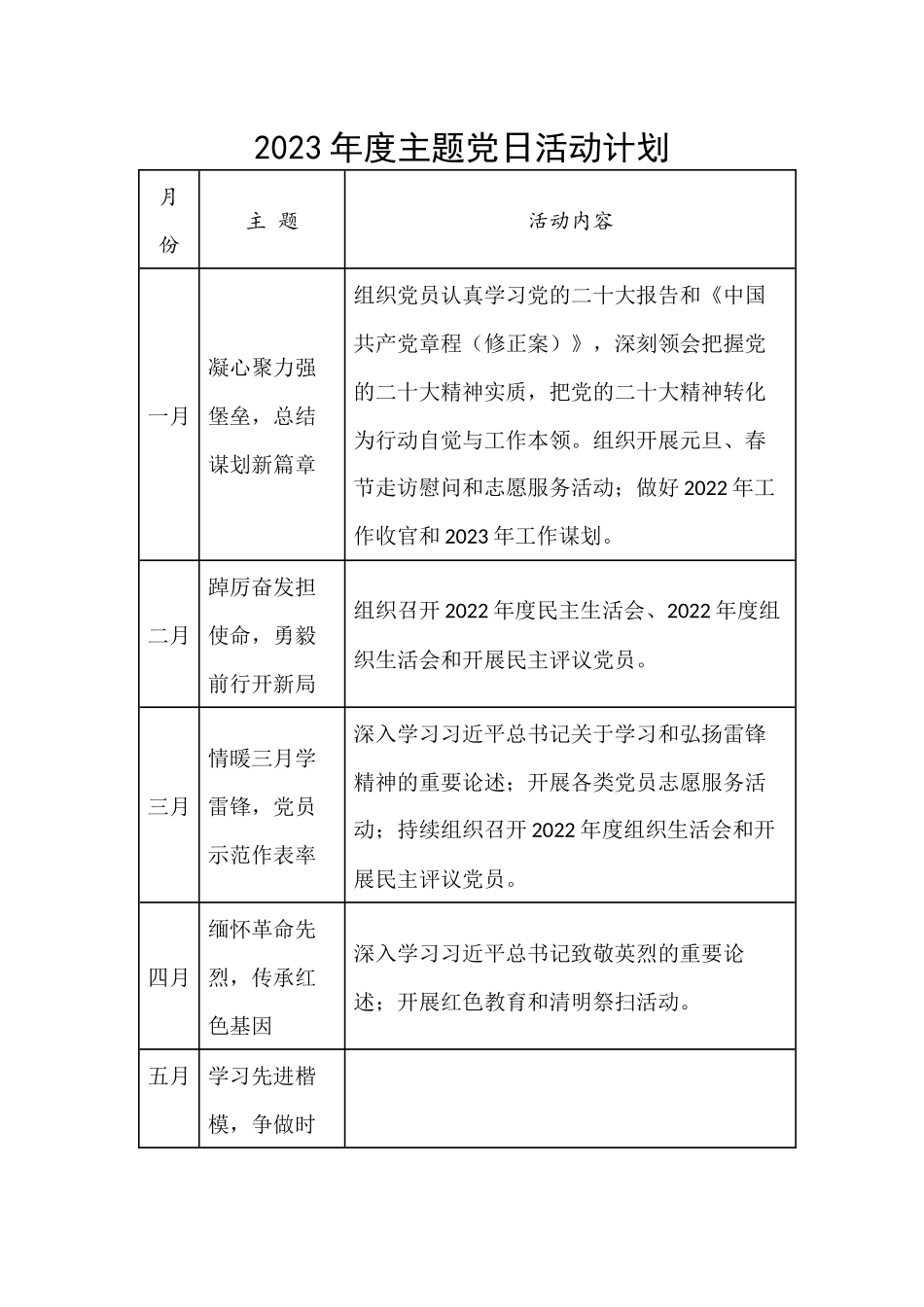 2023年度主题党日活动计划.docx_第1页