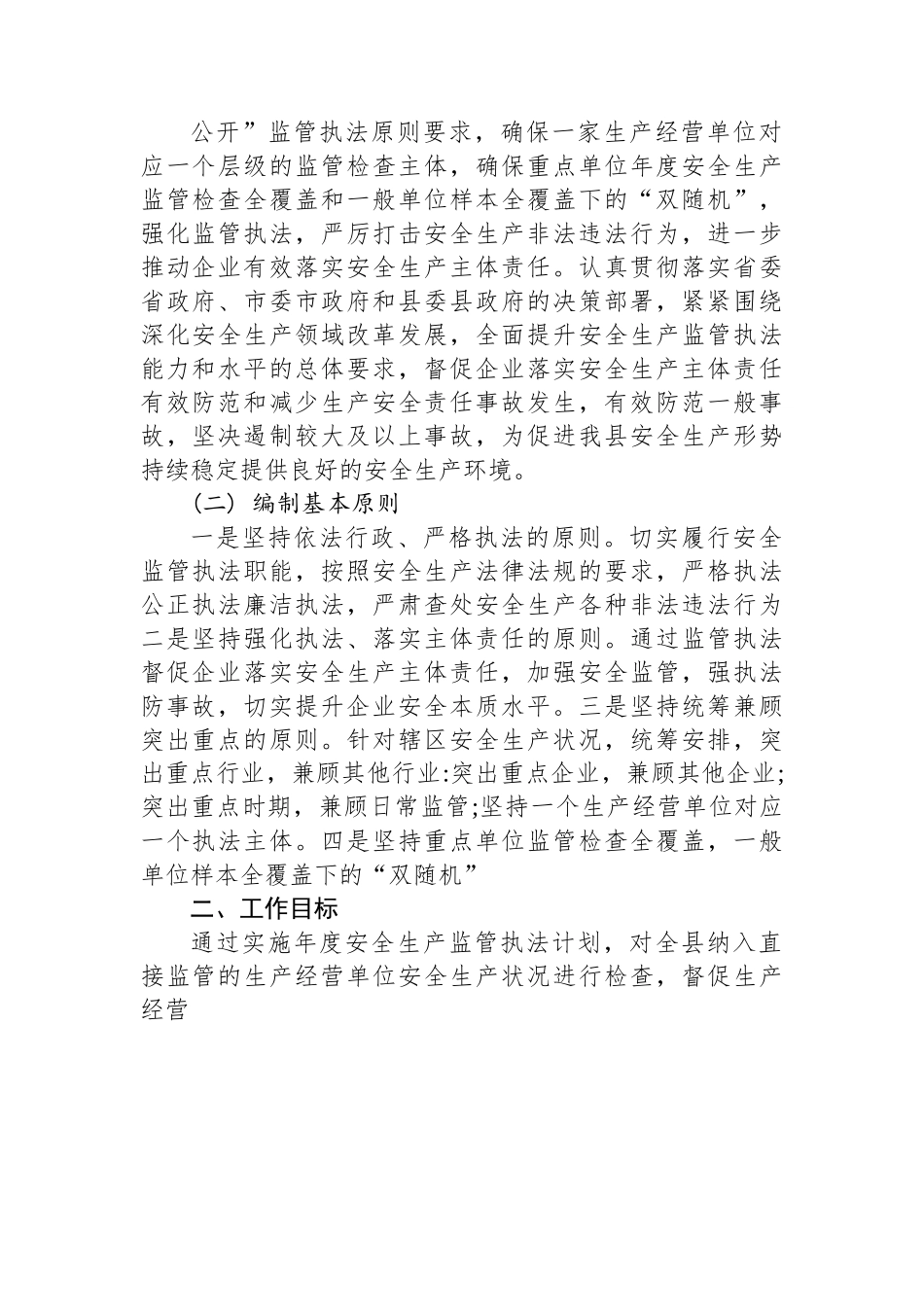 县应急管理局 2023 年度安全生产监管执法工作计划.docx_第2页