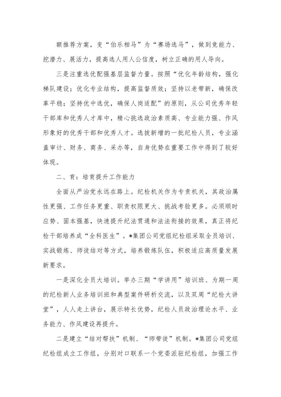 国企纪检队伍建设经验材料.docx_第3页